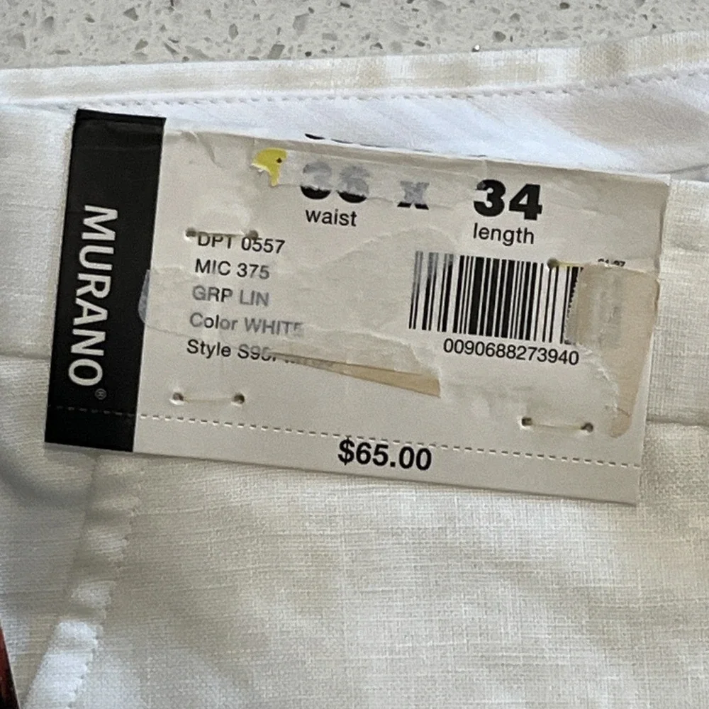 NEW-Size 36 x 34 Big Mens Murano Baird McNutt Dress Pants Linen
